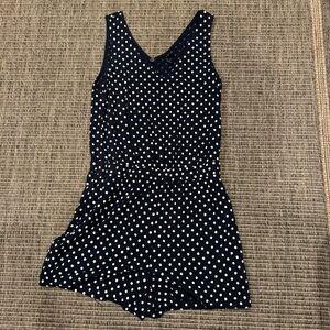 Vero Moda Blue and White Polka Dot Romper